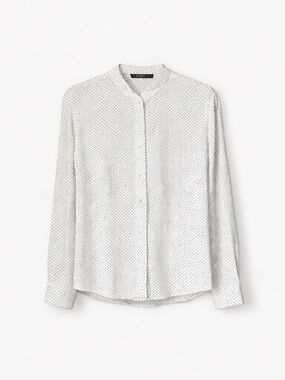 Van Heusen White Black Dotted Blouse Size M Office Work Top NWOT